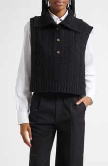 Lafayette 148 New York Cable Knit Merino Wool & Cashmere Sweater Dickey