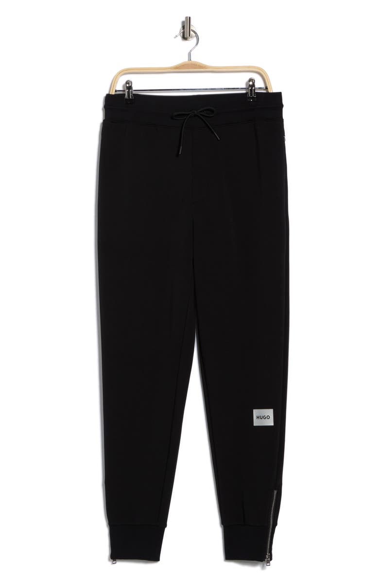 HUGO Logo Patch Knit Joggers, Alternate, color, Black