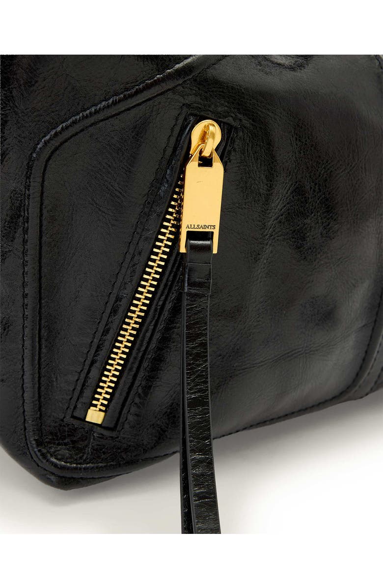 AllSaints Jean Ray Leather Shoulder Bag, Alternate, color, Black