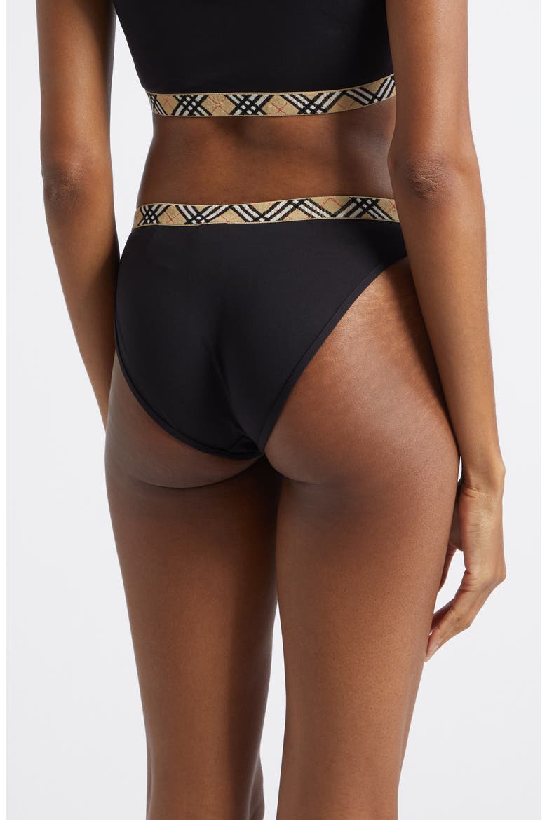 Check Trim Bikini Top, Alternate, color, BLACK