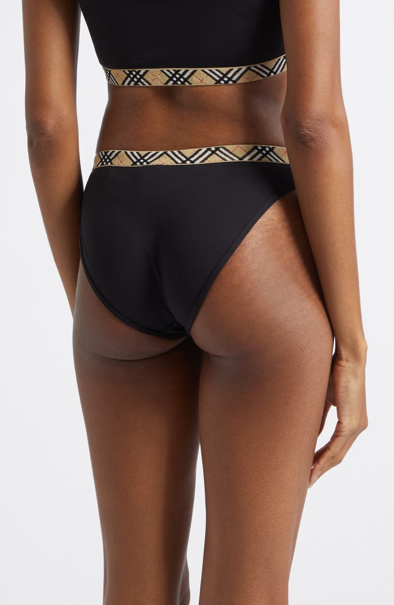 Burberry Check Trim Bikini Top, Alternate, color,
