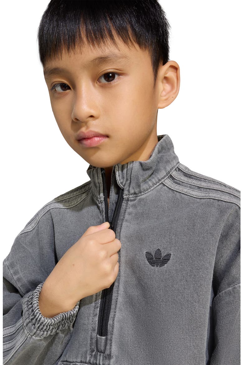 Kids' Denim Half Zip Sweatshirt & Sweatpants Set, Alternate, color, LIGHT DENIM