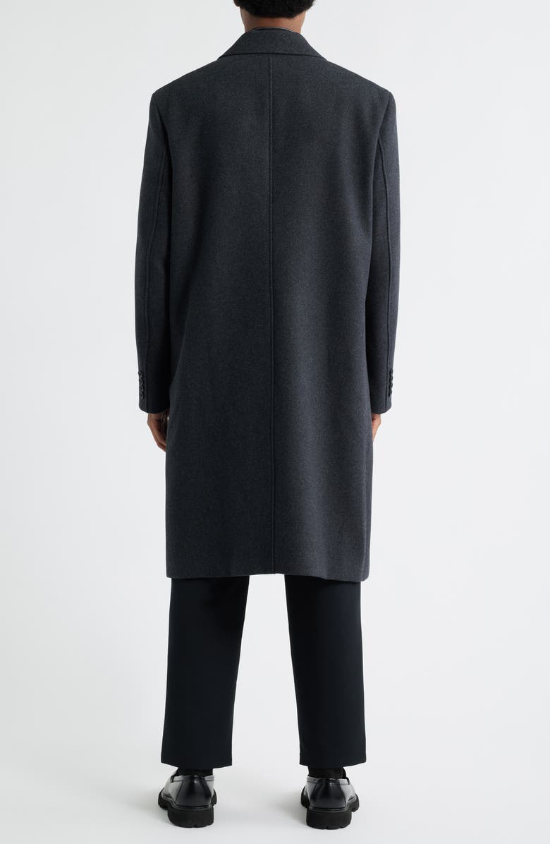 Open Edit Wool Blend Melton Overcoat, Alternate, color, Black Caviar