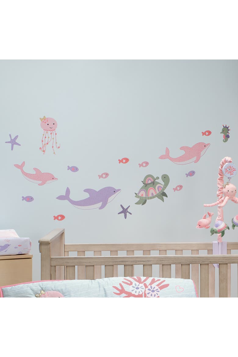 Sea Dreams Dolphins/Turtles/Fish Underwater/Nautical Wall Decals, Alternate, color, Multicolor