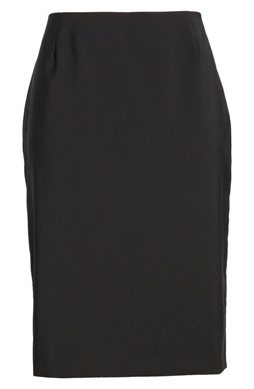 Hugo Boss Slim-fit Pencil Skirt In Virgin Wool In Black