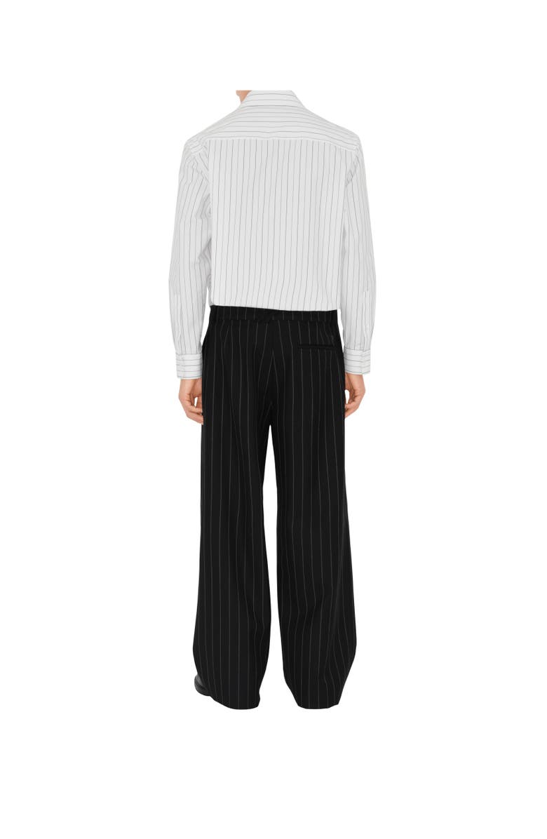 Burberry Pinstriped Wool Tailored Trousers, Alternate, color, 