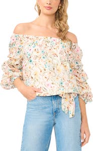 Vince Camuto Off the Shoulder Bubble Sleeve Top