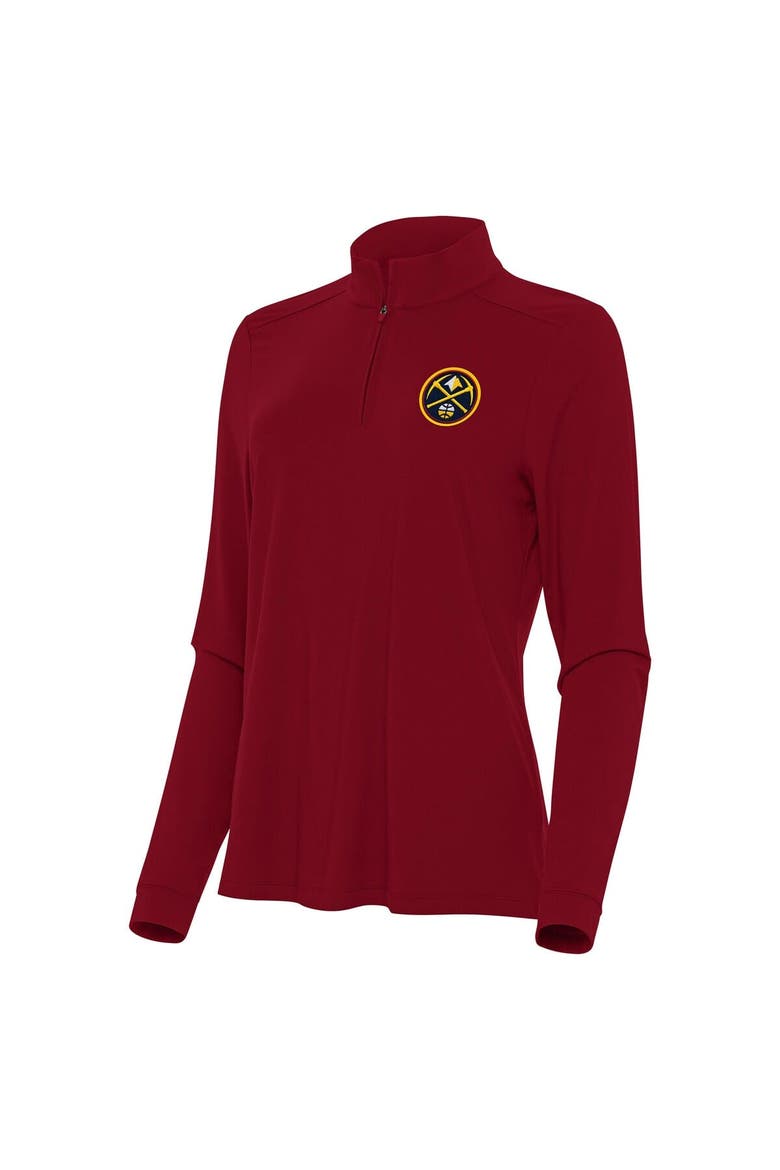 Women's Antigua Red Denver Nuggets Intent Quarter-Zip Top, Main, color, Red