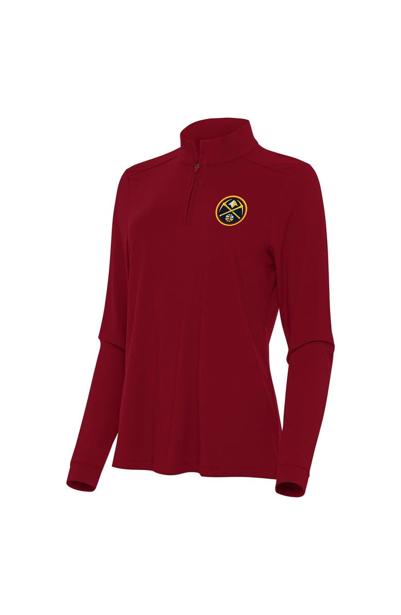 ANTIGUA Women's Antigua Red Denver Nuggets Intent Quarter-Zip Top, Main, color, Red