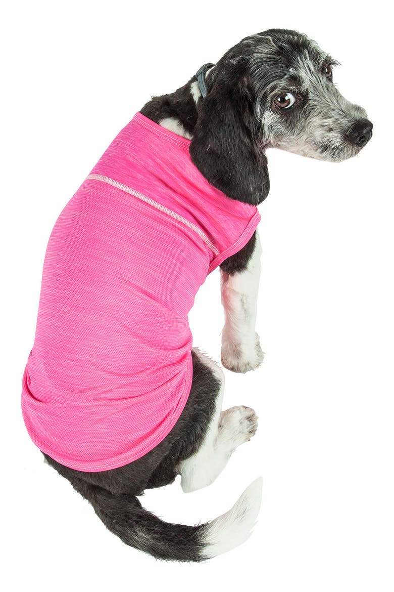 Pet Life® ACTIVE Aero-Pawlse Heathered Tank Top - Medium, Alternate, color, HOT PINK/LIGHT PINK