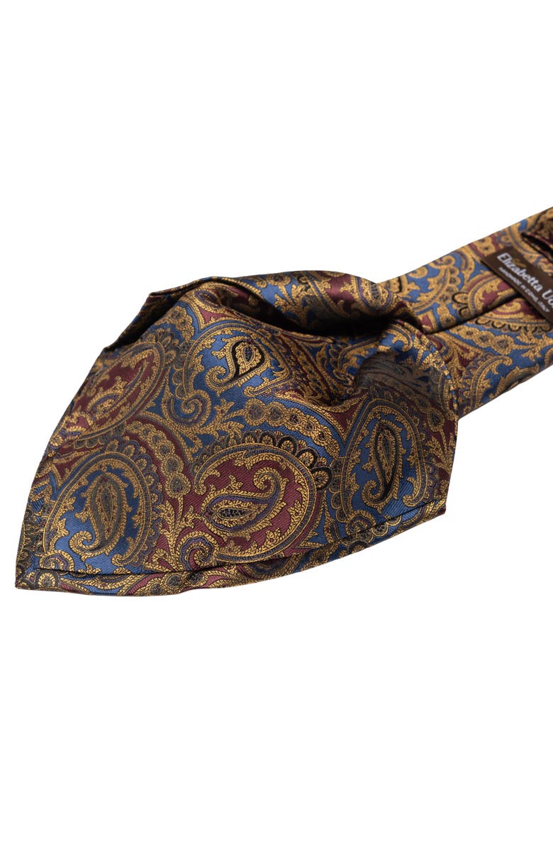 Elizabetta San Carlo - Extra Long Silk Jacquard Tie for Men, Alternate, color, Sapphire And Ruby