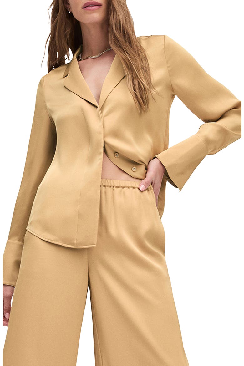 The Lily Button-Up Shirt, Main, color, PALOMINO GOLD