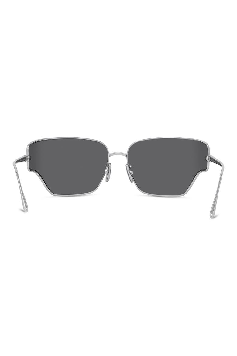 Signature 70mm Mirrored Oversize Geometric Sunglasses, Alternate, color, SHINY PALLADIUM / SMOKE MIRROR