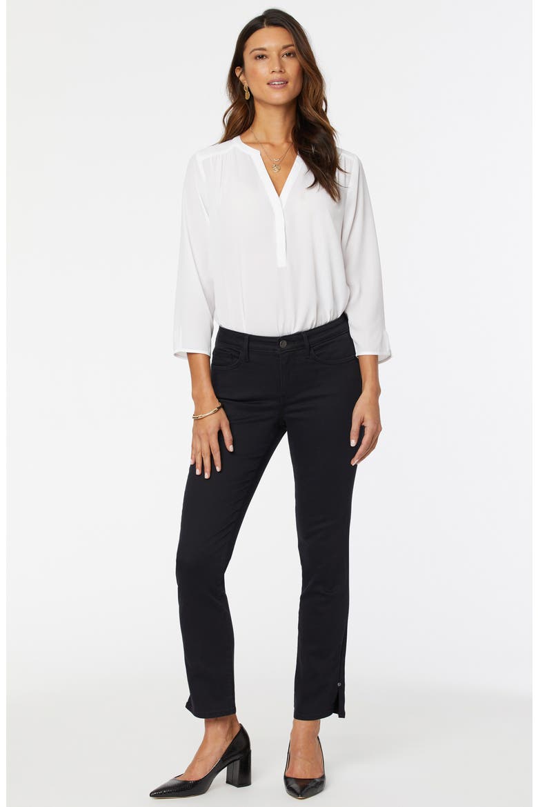 Sheri Rivet Side Slit Slim Ankle Jeans, Alternate, color, BLACK