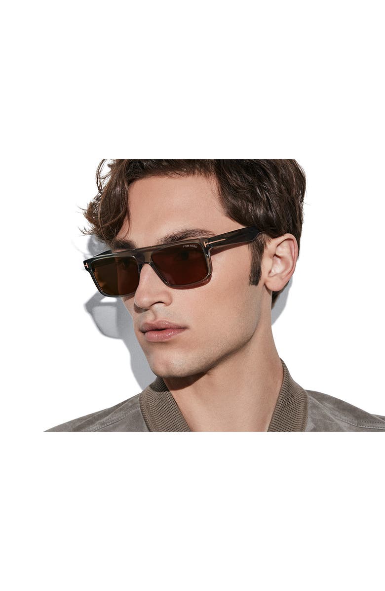 TOM FORD 58mm Philippe Polarized Rectangular Sunglasses, Alternate, color, 