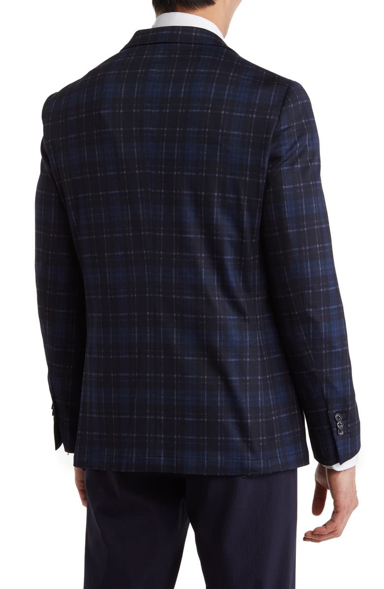 Original Penguin Blue Plaid Knit Suit Jacket, Alternate, color, 
