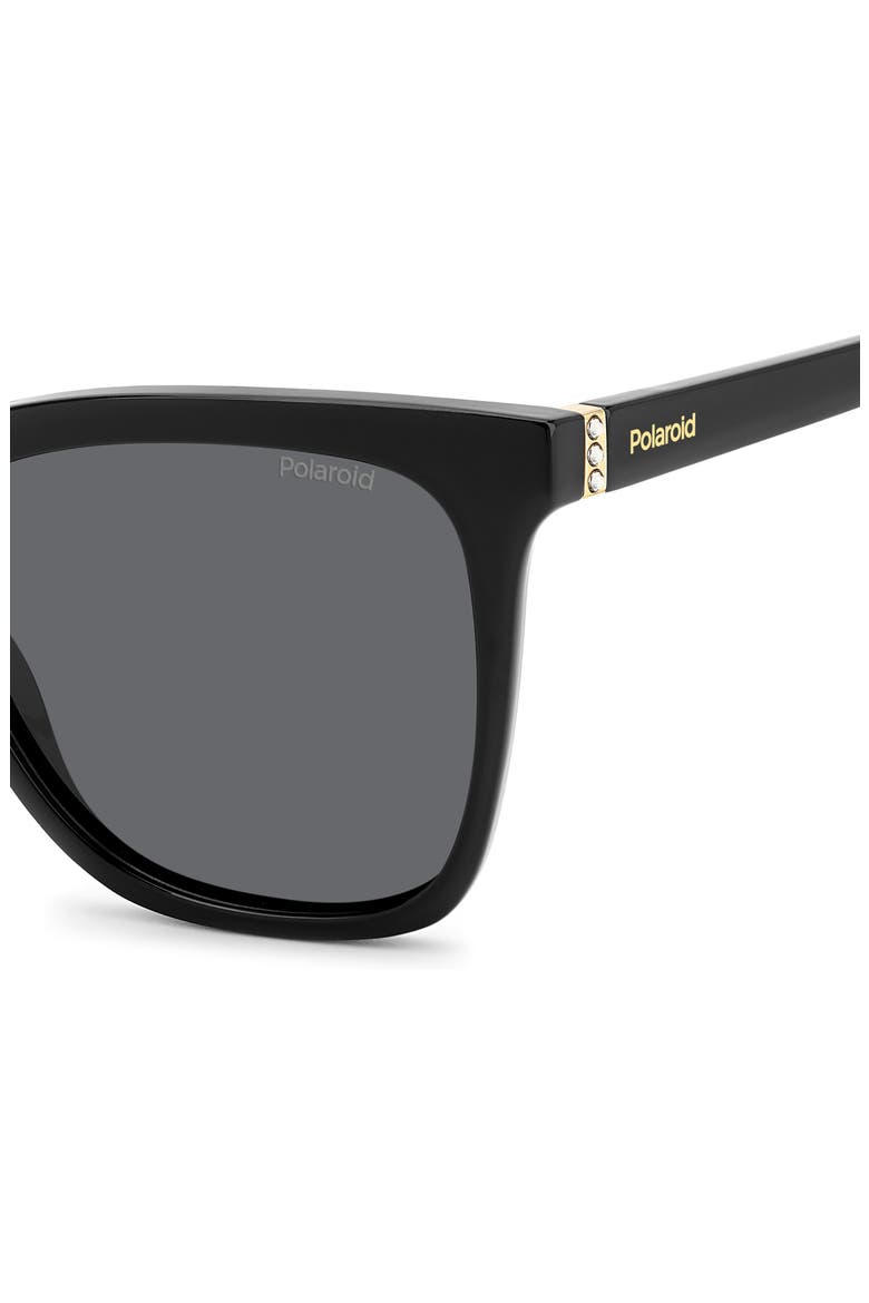 55mm Polarized Square Sunglasses, Alternate, color, BLACK/ GRAY POLARIZED