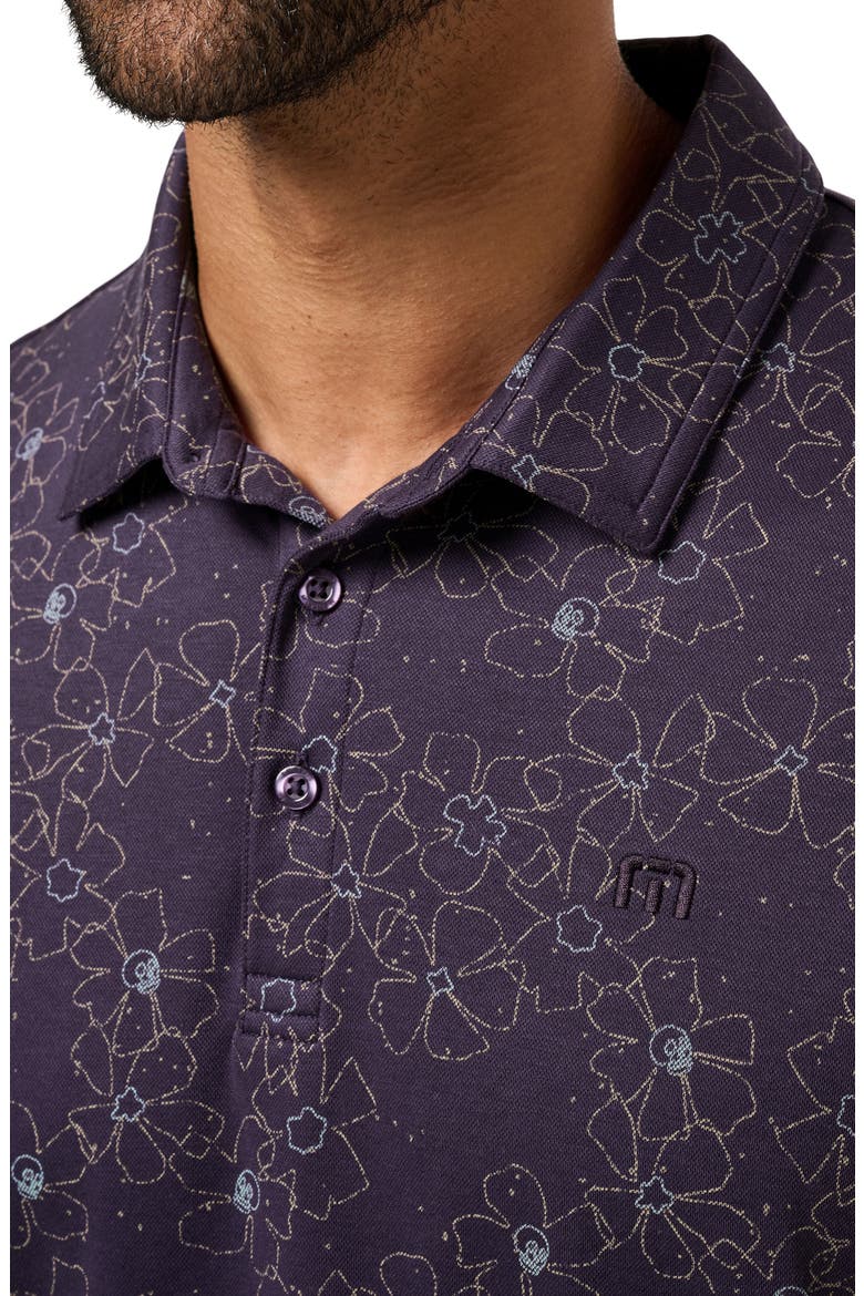 Just my Type Floral Cotton Blend Piqué Polo, Alternate, color, PURPLE VELVET