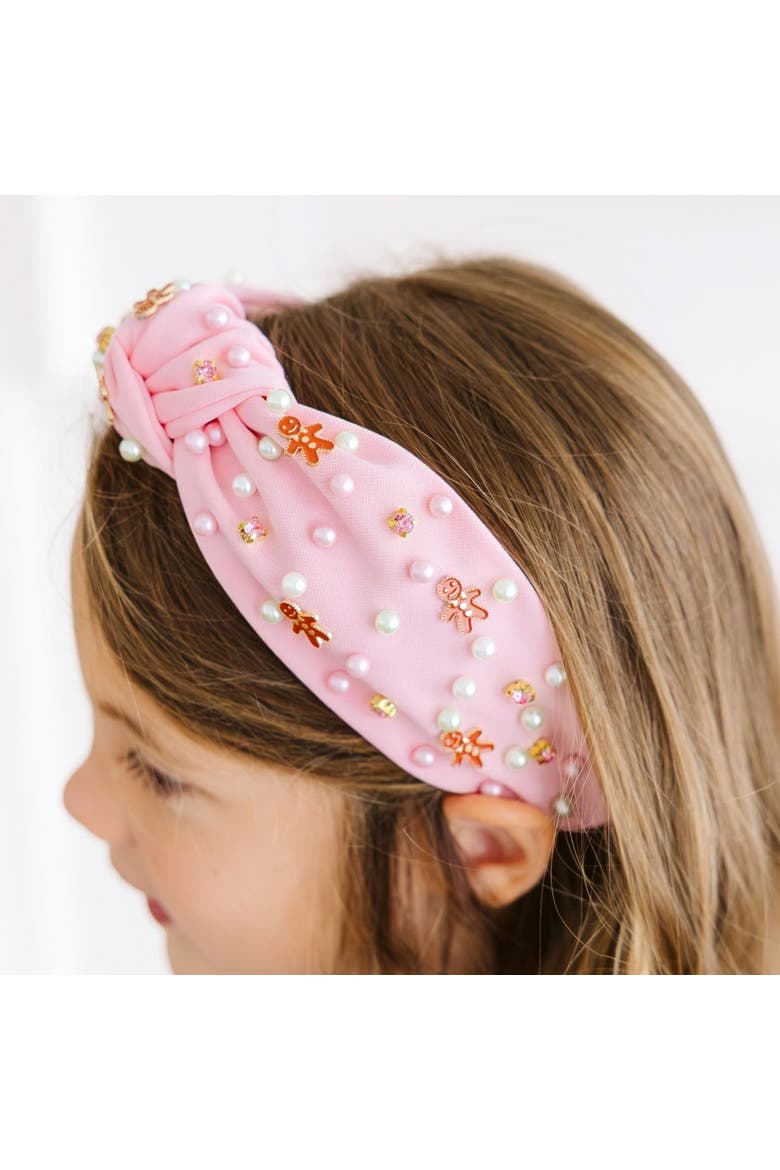 Gingerbread Christmas Gemstone Headband, Alternate, color, Ballet Pink