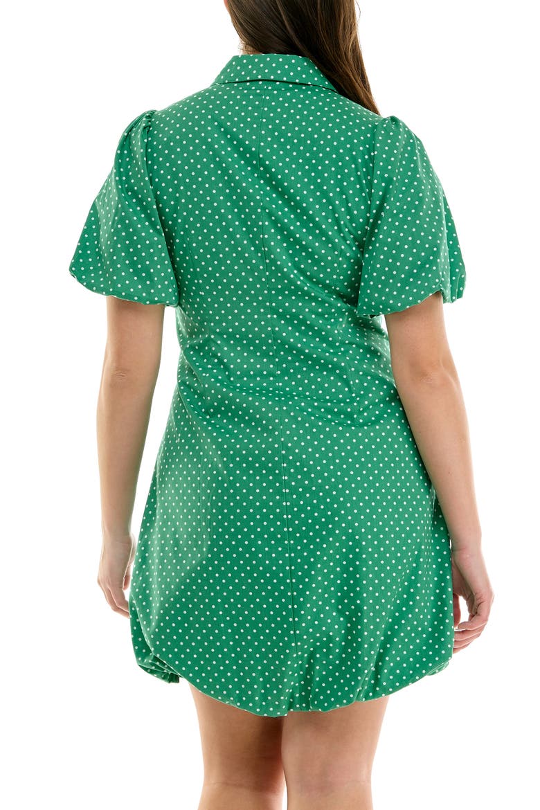 Short Sleeve Bubble Hem Cotton Poplin Shirtdress, Alternate, color, KELLY GREEN/WHITE