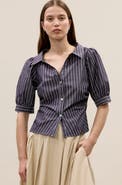 Rebecca Taylor Isla Stripe Poplin Shirt