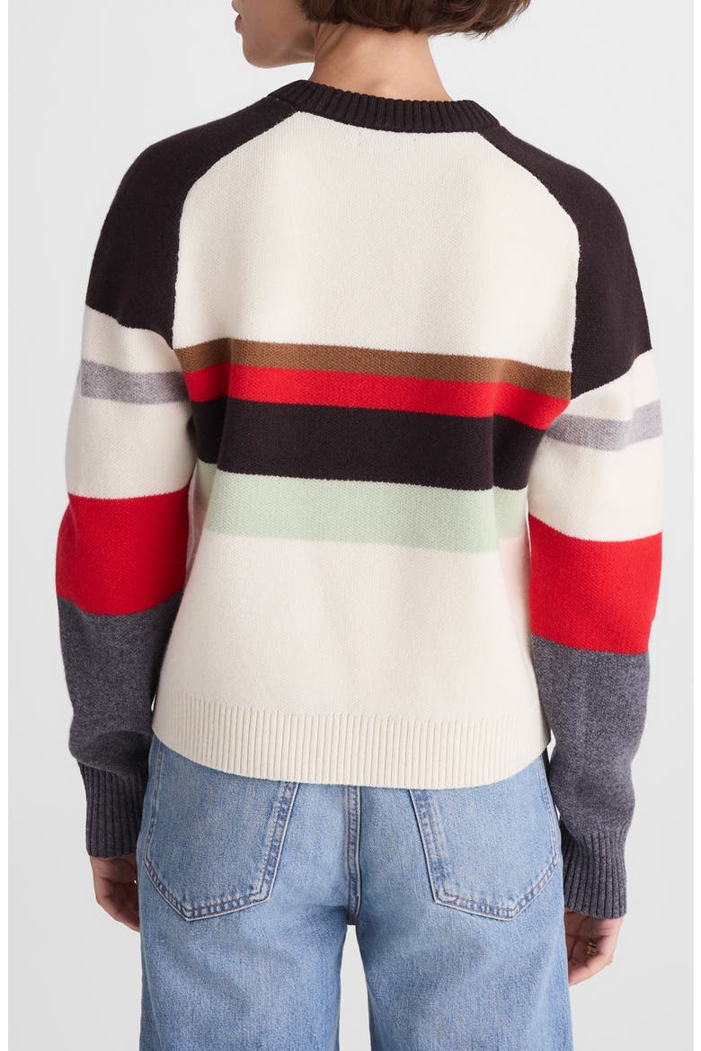 Colorblock Raglan Sleeve Merino Wool Sweater, Alternate, color, MULTI COLOR STRIPE
