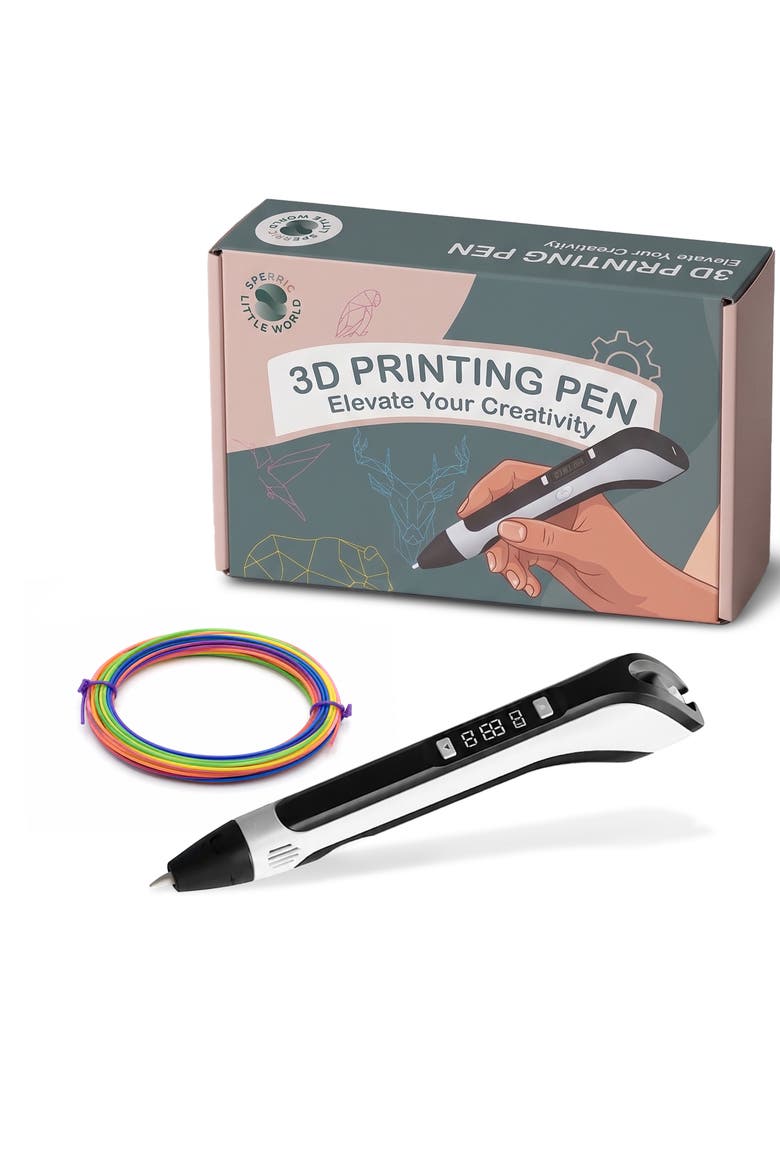 3D Printing Pen Kit with Auto Sleep & Adjustable Temperature, Main, color, Black