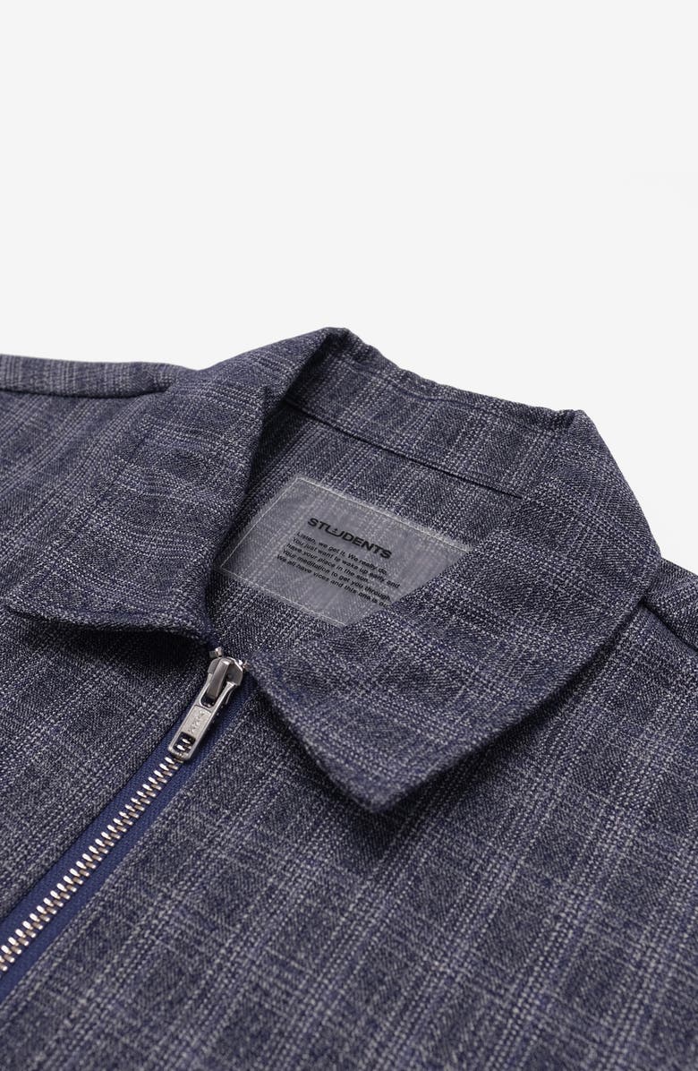 STUDENTS Fisher Wool Blend Flannel Zip-Up Shirt, Alternate, color, Navy