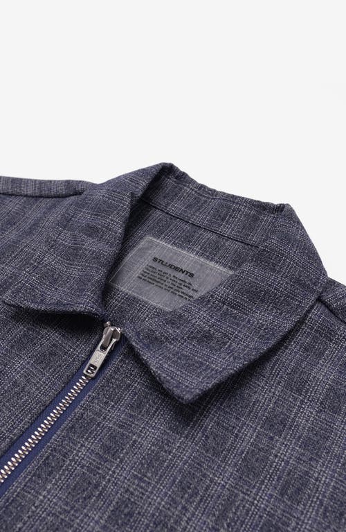 Students Fisher Wool Blend Flannel Zip-up Shirt In Blue