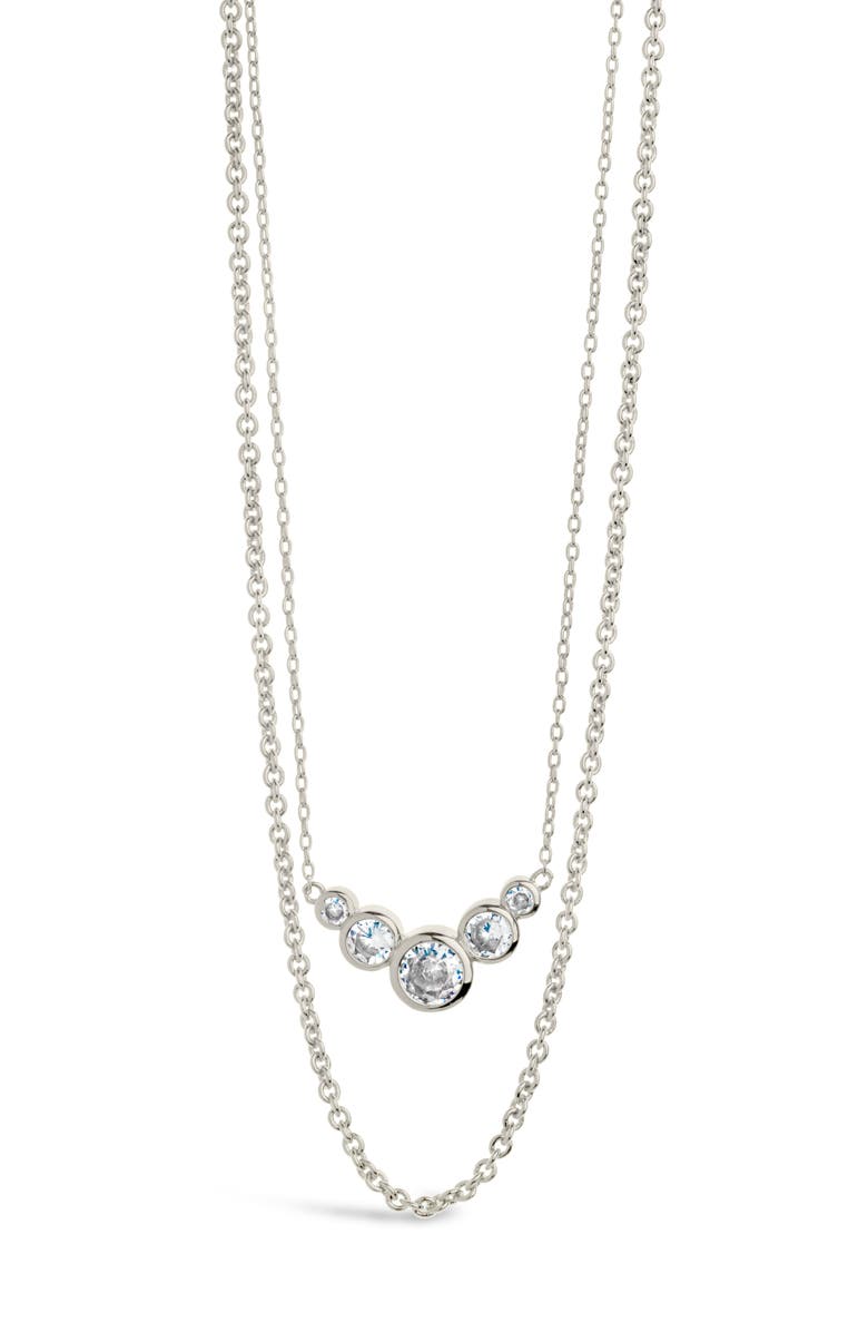 Sterling Forever Eileen Layered Necklace, Alternate, color, Silver