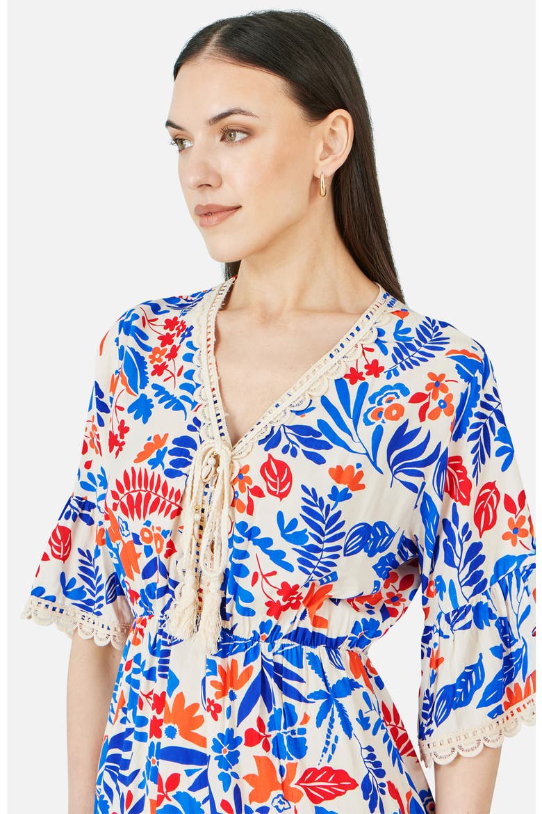 Leaf Print Tunic Dress, Alternate, color, Multi
