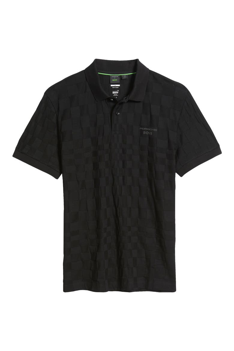 Porsche Spirit 70 Logo Jacquard Polo, Alternate, color, BLACK