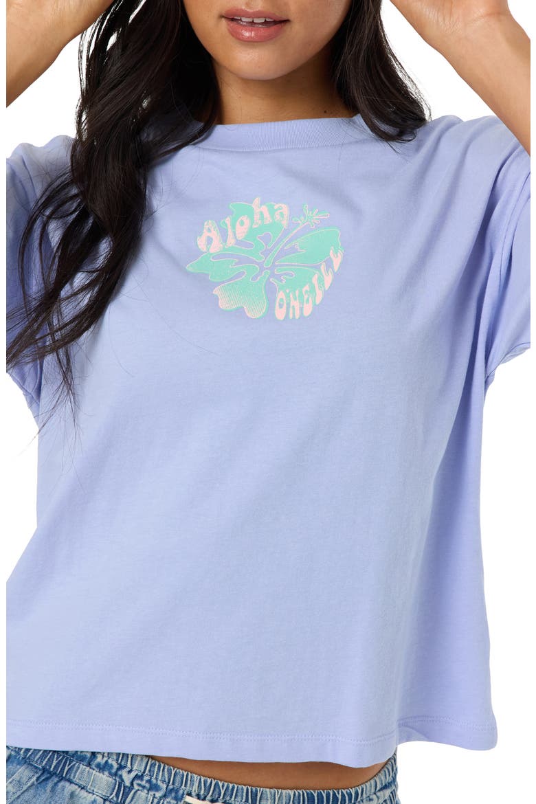 Aloha Hibiscus Hawaii Graphic T-Shirt, Alternate, color, BLUE JELLY