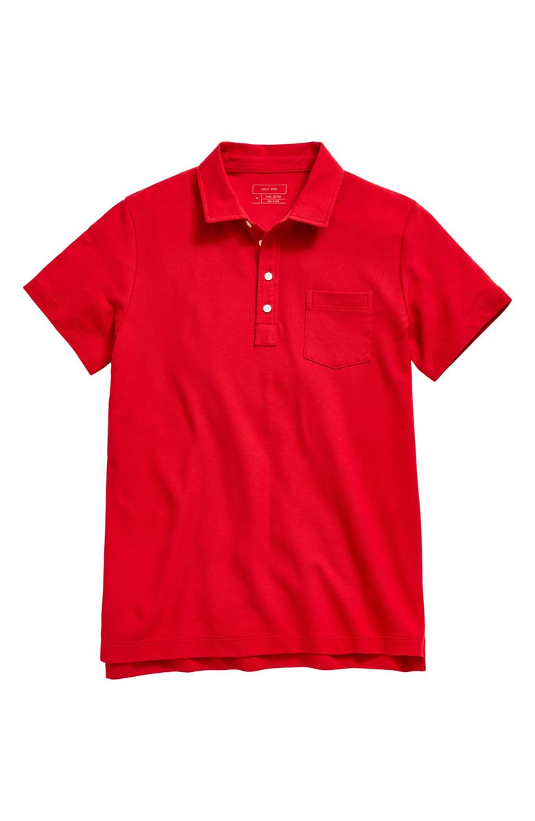 Billy Reid Pensacola Pima Cotton Piqué Pocket Polo, Alternate, color, Pompeian Red