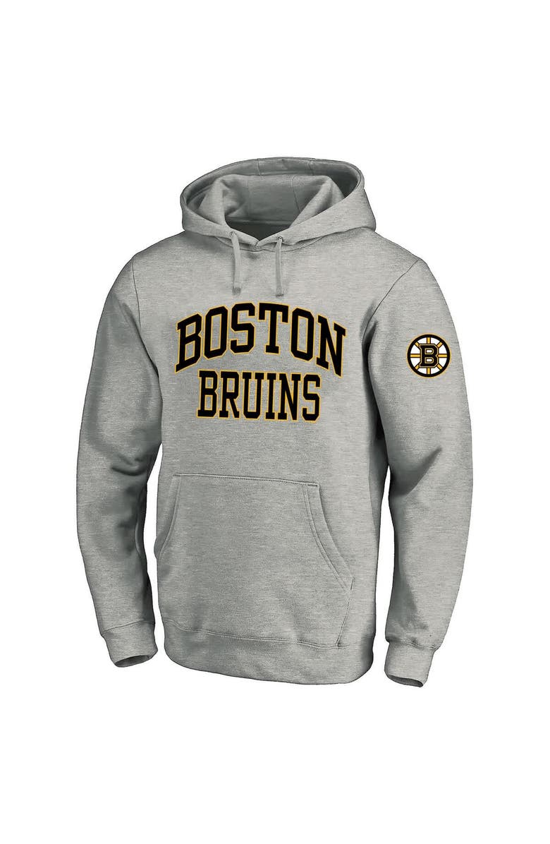 FANATICS Men's Fanatics Heather Gray Boston Bruins Big & Tall Fleece Pullover Hoodie, Main, color, Heather Gray