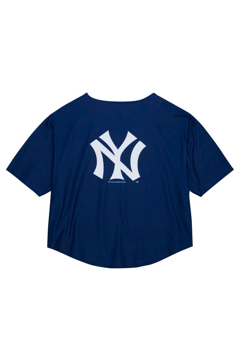 Women's Mitchell & Ness Navy New York Yankees Cooperstown Collection Crop T-Shirt, Alternate, color, Navy