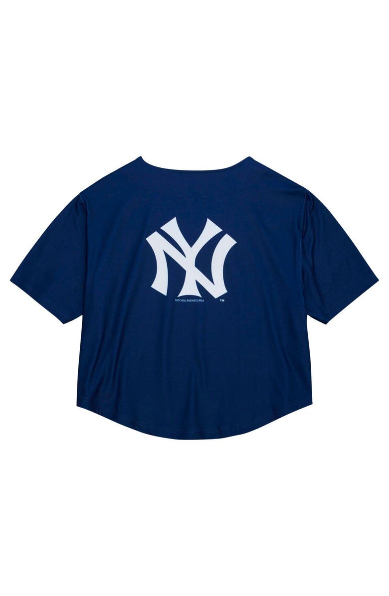 Mitchell & Ness Women's Mitchell & Ness Navy New York Yankees Cooperstown Collection Crop T-Shirt, Alternate, color, Navy