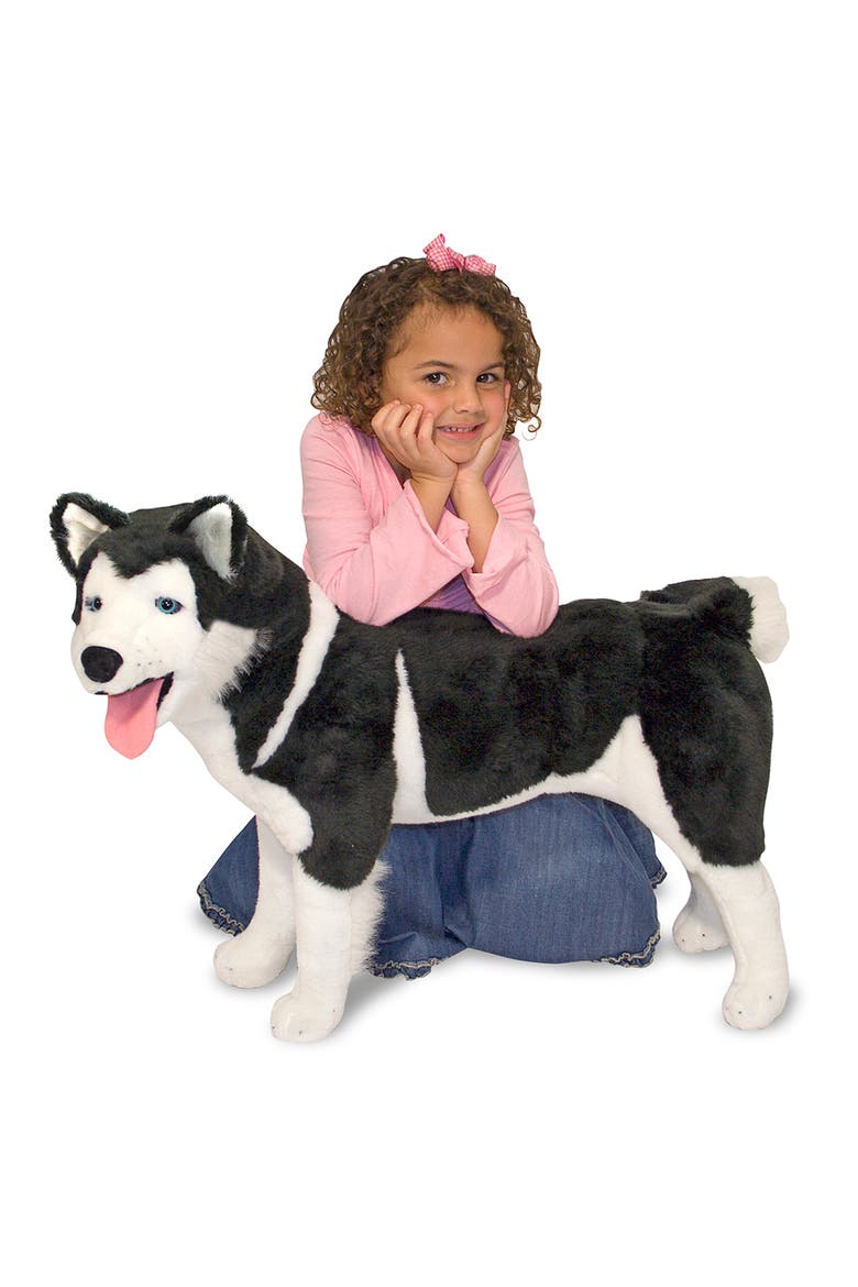 Oversize Plush Husky Dog, Alternate, color, 000