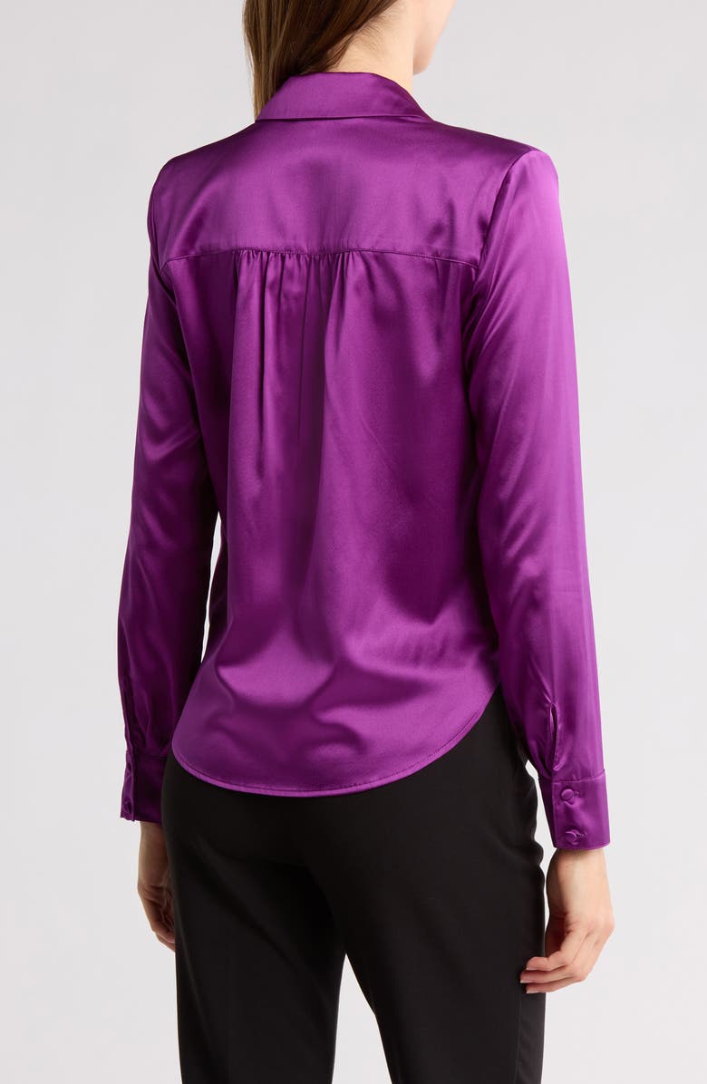 Veronica Beard Rozik Stretch Silk Top, Alternate, color, Dark Violet