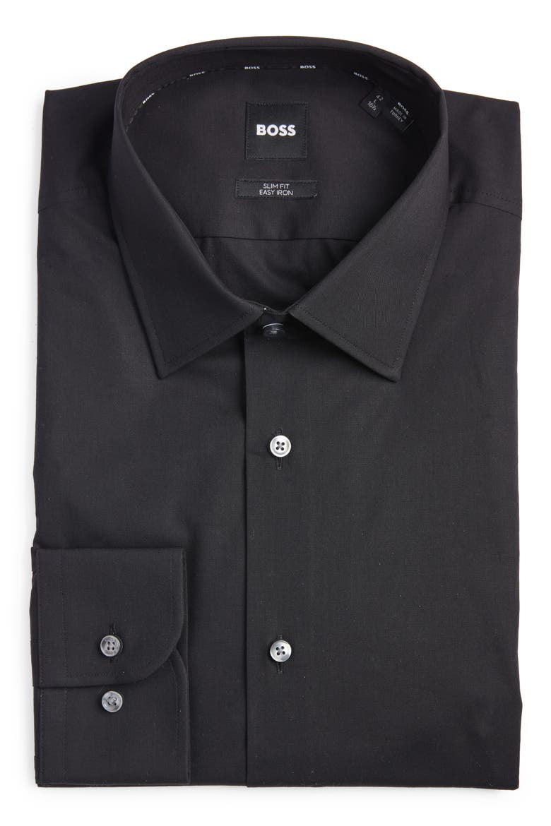 Hank Slim Fit Dress Shirt, Main, color, BLK