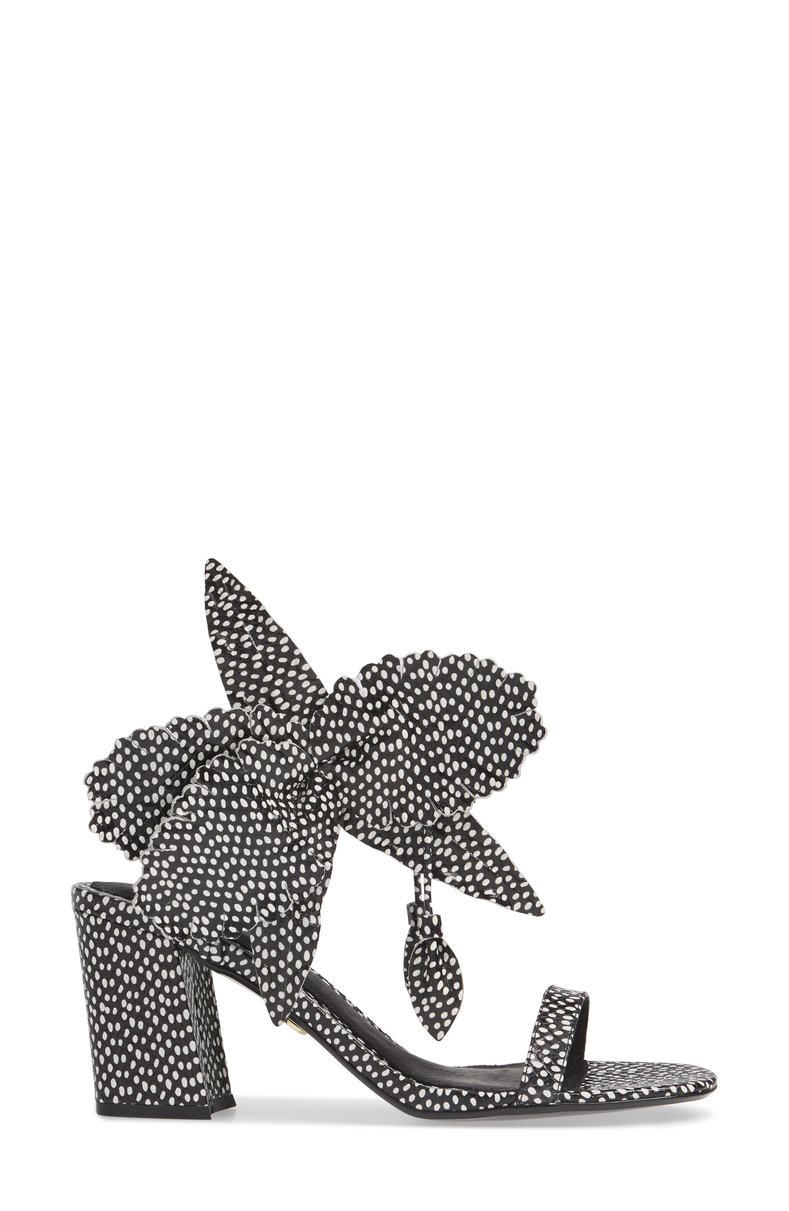Hibiscus Sandal, Alternate, color, BLACK AND WHITE DOT