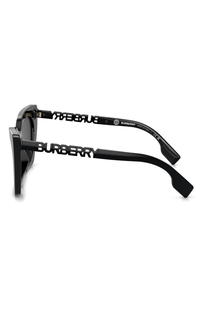 Burberry 52mm Cat Eye Sunglasses, Alternate, color, Black/ Black