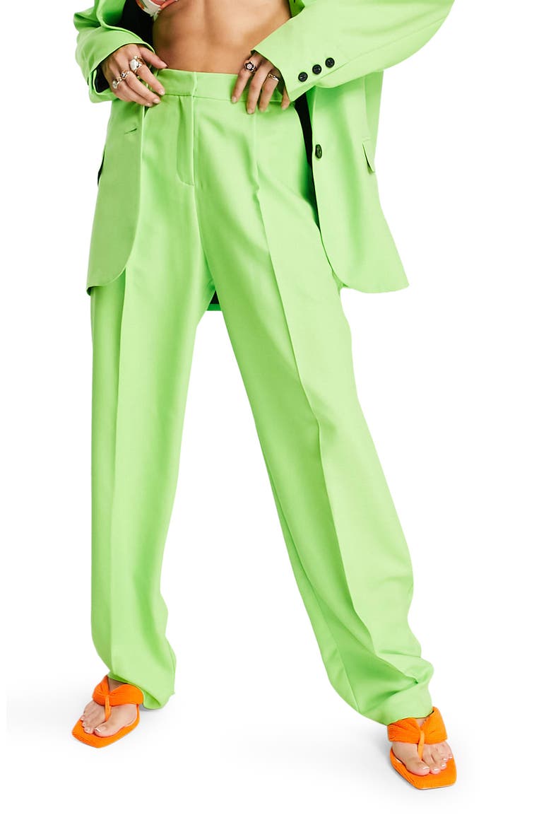 Straight Leg Trousers, Main, color, MID GREEN
