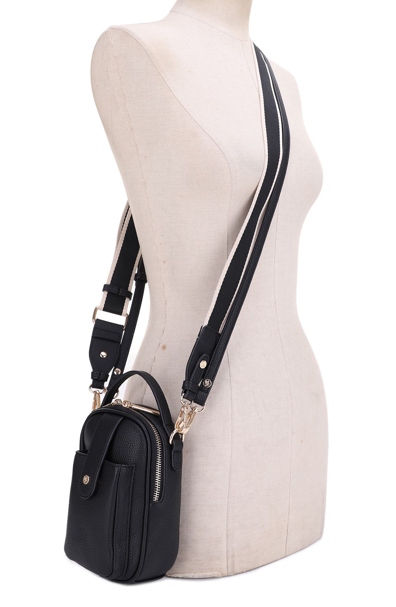 Mali + Lili Marlen Recycled Vegan Leather Crossbody Bag, Alternate, color, 
