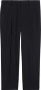 Balmain Pleated Pinstripe Straight Leg Wool Pants