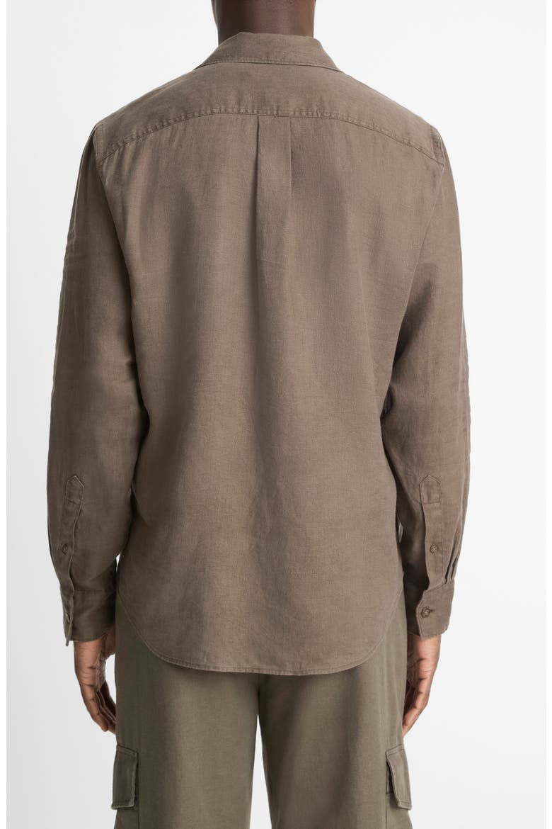 Relaxed Fit Linen Utility Shirt, Alternate, color, MANGROVE