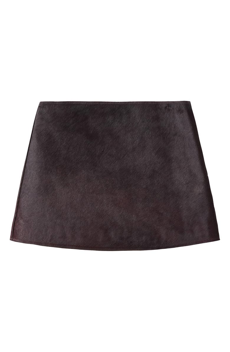 MANGO Genuine Calf Hair Miniskirt, Alternate, color,
