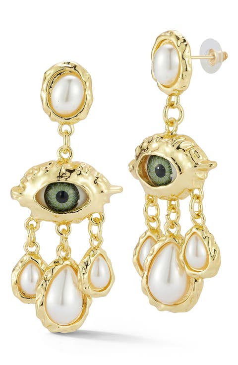 Evil Eye Drop Earrings