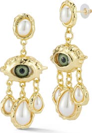 SPHERA MILANO Evil Eye Drop Earrings