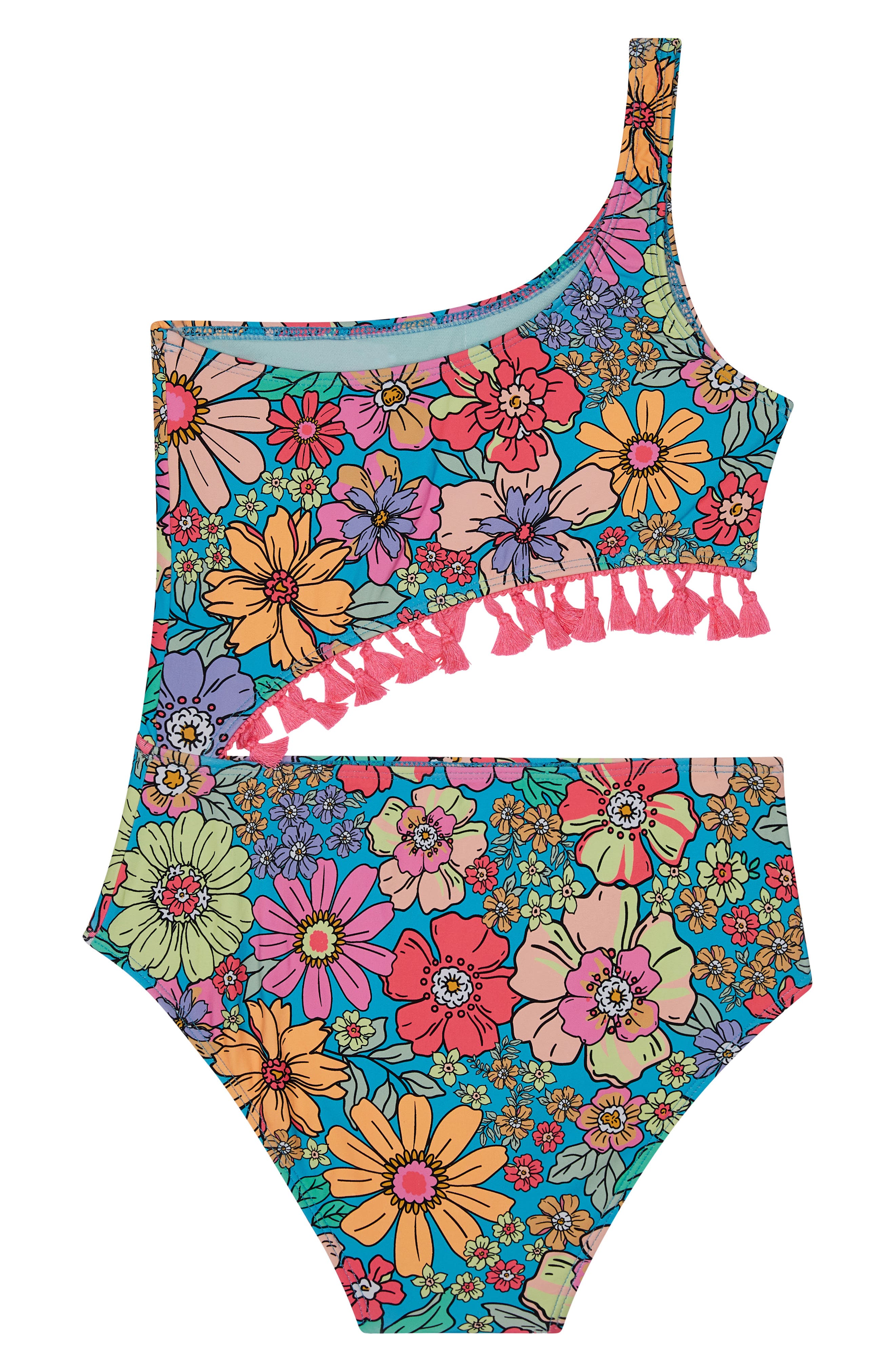 Beach Lingo Kids' Mod Blossom Floral One-Shoulder One-Piece Swimsuit ...
